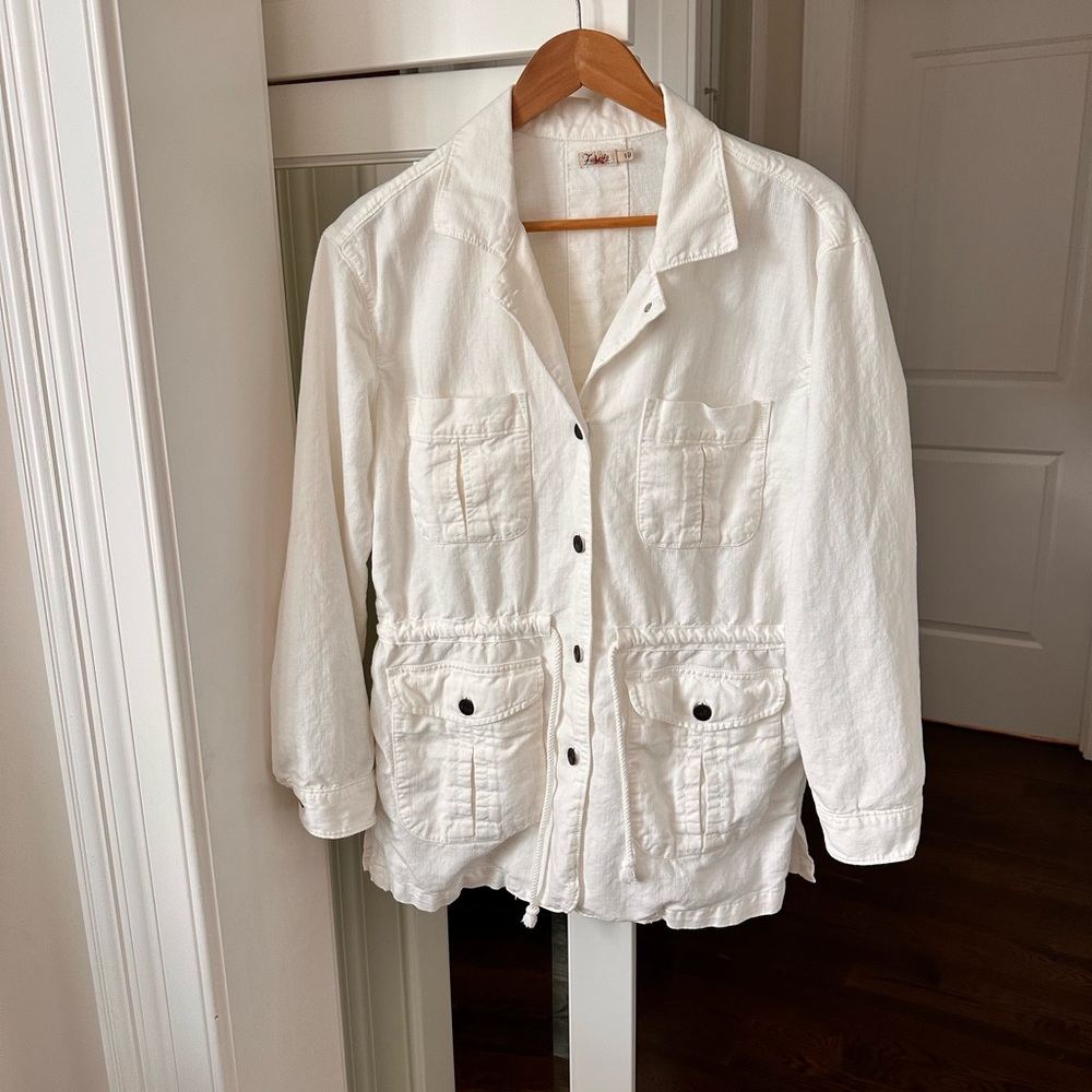 Faherty Larkspur jacket white size S Linen Cotton